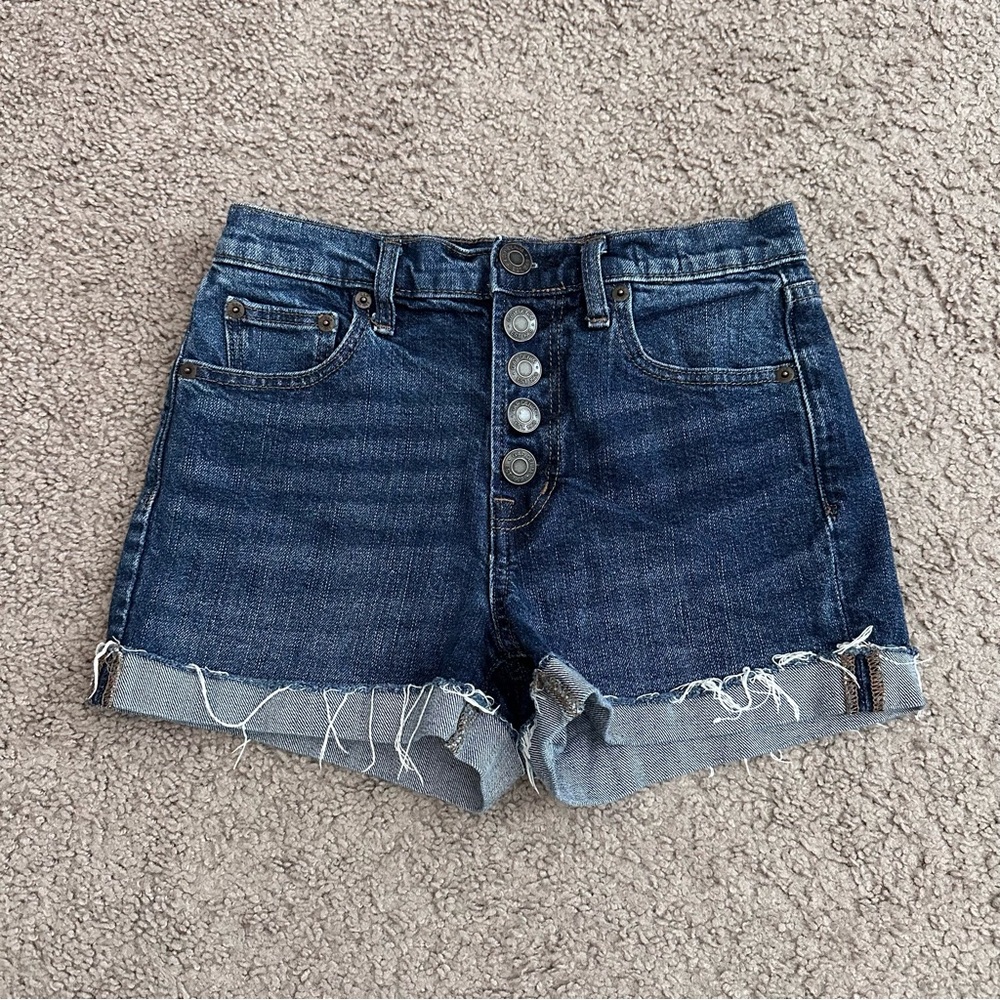 Gap Denim Short Button Fly Cuffed Hem Womens 25